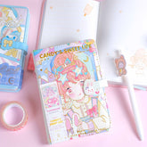 Kawaii Girl Magnetic Buckle Notebook, Kawai Notebooks